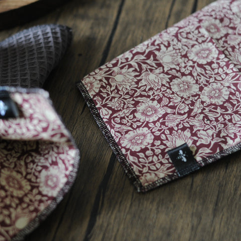 William Morris Mallow Wine Extra Strong 4ply Dishcloth