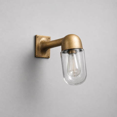 Langham - Raw Antique Brass Wall Light Outdoor & Bathroom Sconce