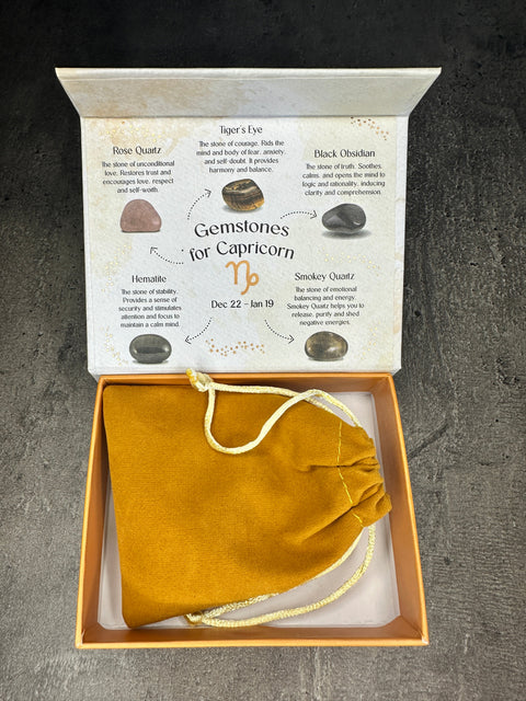 Capricorn crystal tumblestone gift set - Bundle