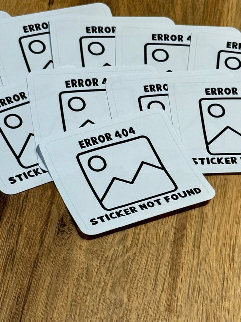 Error 404 Sticker Not Found | Funny Tech Vinyl Laptop Sticker