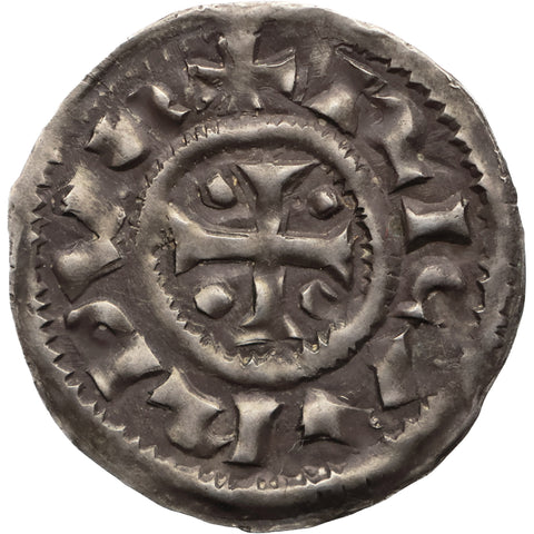 943-996 Denier Richard I Normandy Coin Rouen Mint Bishop Hugues