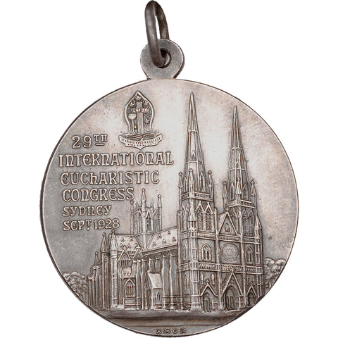 1928 Papal Medal Pope Pius XI, 29th International Eucharistic Congress, Sydney 