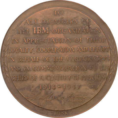 1947 IBM Commemorative Medal United States