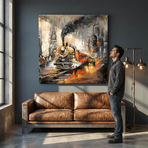 Vintage Handcrafted Steam Train 3D Metal Wall Art, Living Room Decor, Unique Gift