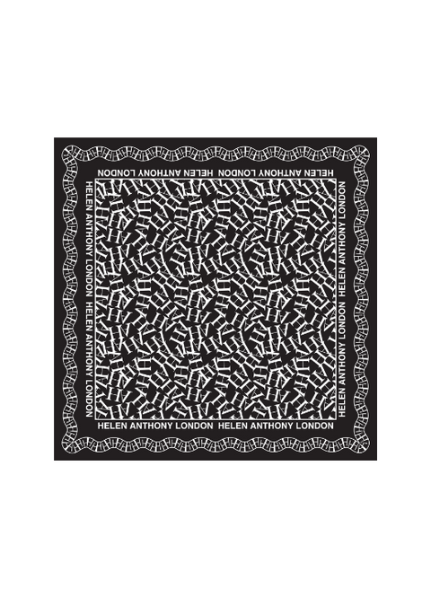 Helen Anthony Initial Twill Silk Scarf