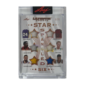 Leaf Star Spangled Six Kobe Bryant, Lebron James, Julius Erving, Larry Bird, Stephen Curry & Giannis Antetokounmpo 1/25