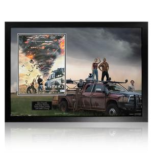Glen Powell, Daisy Edgar-Jones, Anthony Ramos & Lee Isaac Chung Signed Twisters Image Premium Frame #2 (AFTAL Authenticated)