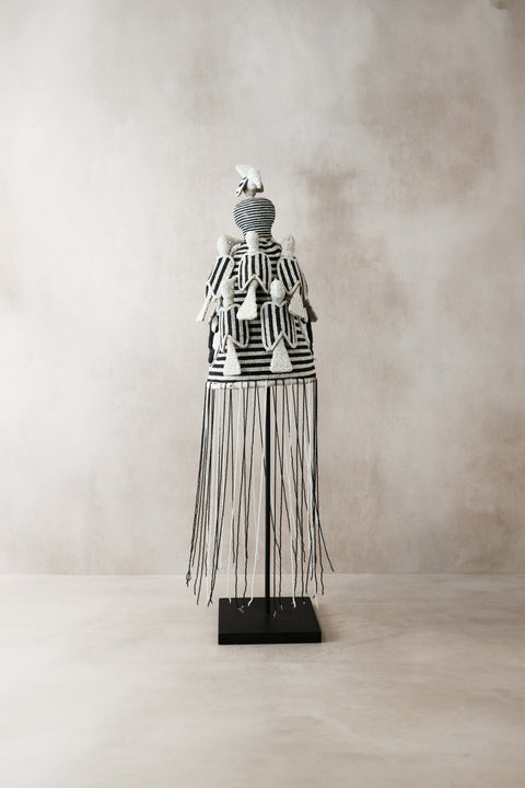 Yoruba-Königskrone Schwarz &amp; Weiß - 15,1