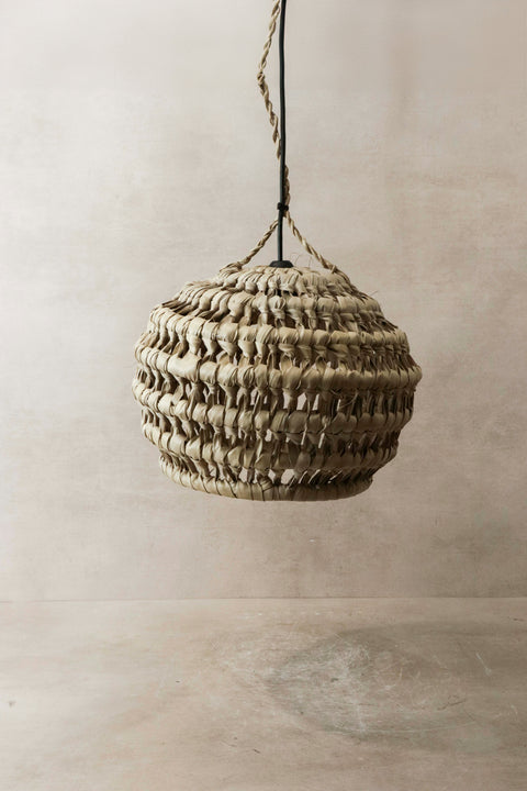 Abat-jour artisanal en feuille de palmier, Mozambique - 12.1