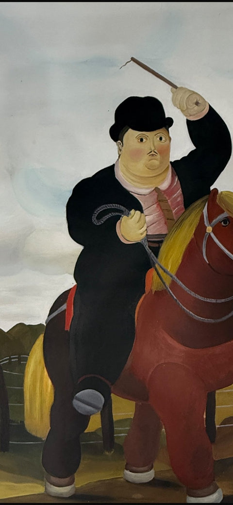 Tran Van khoa (1997) - Le Cavalier au chapeau melon 120 x 85 cm