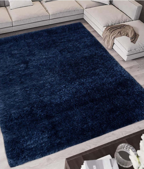 Lagom Navy Hochflor-Teppich