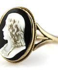 1854’s Victorian Ring Gold Cameo Antique 15ct Carved Hardstone , Painter Raphael.