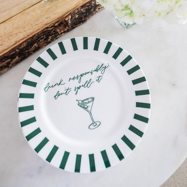 Drink Responsibly, Don't Spill Bone China Plate