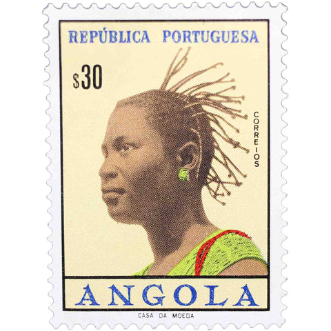 30 Angolan centavo 1961 Angola Stamp Girl