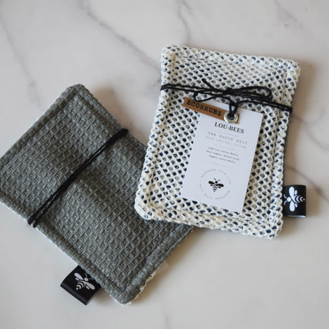 Kitchen Trio Grey Striped Linen