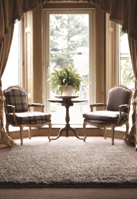 Imperial Mid Grey Mix Shaggy Pile Wool Rug