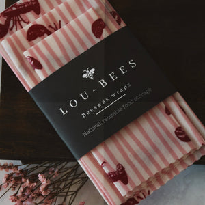 Lobster Beeswax Wraps – Reusable Food Wrap Set (3 Pack)