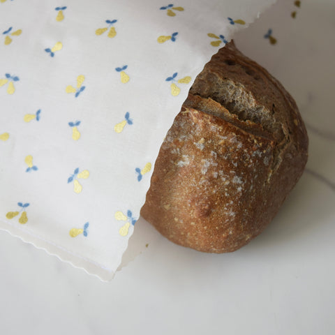 Gold Metallic Pears, Large Reusable Eco-Friendly Wrap