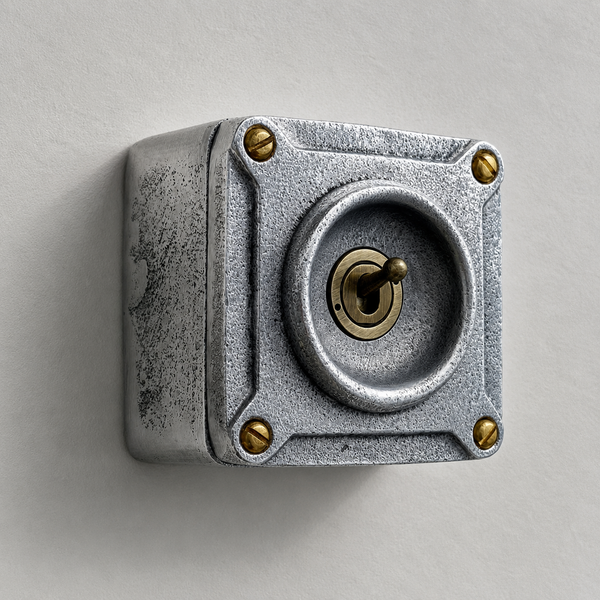 Single Gang Solid Metal Toggle Light Switch | 2 Way 10 Amp Industrial Conduit Switch