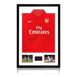 Sol Campbell Signed Arsenal 2009/10 Home Shirt Premium Frame