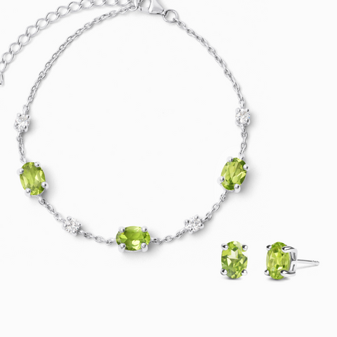 Mini-Set 2 – Peridot-Schmuckset aus Sterlingsilber