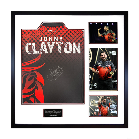 Jonny Clayton Signed Shirt Elite Frame