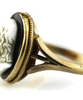 1854’s Victorian Ring Gold Cameo Antique 15ct Carved Hardstone , Painter Raphael.