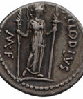 42 BC Roman Republic Denarius Publius Clodius Coin