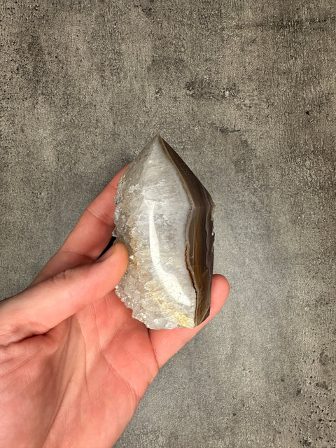 Achat - Druzy freistehende Spitze