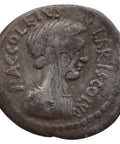 43 BC Roman Republic Denarius Publius Accoleius Lariscolus Coin