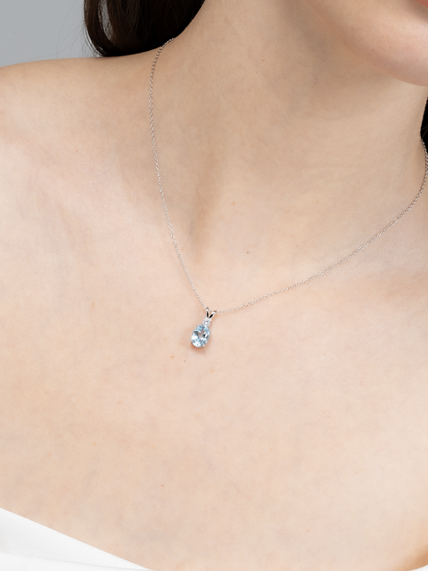 Komplettes Set – Schmuckset mit blauem Topas in Sterlingsilber
