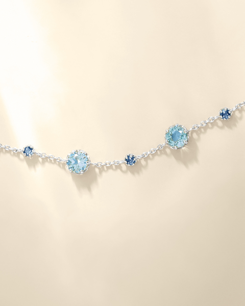 Ensemble de bijoux en argent sterling avec saphir bleu et topaze bleue