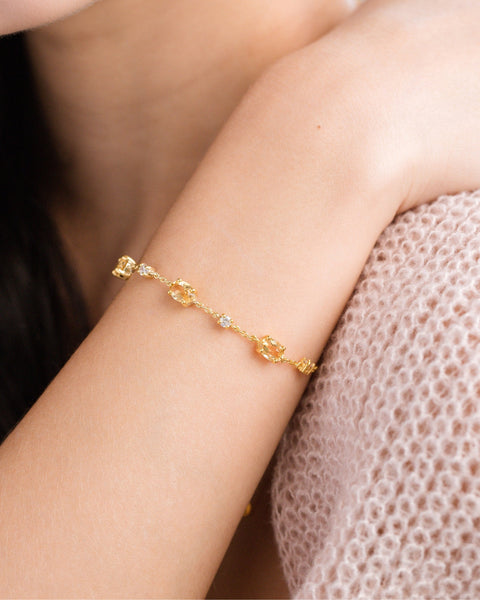 Citrin-Armband aus 18-karätigem Gold Vermeil