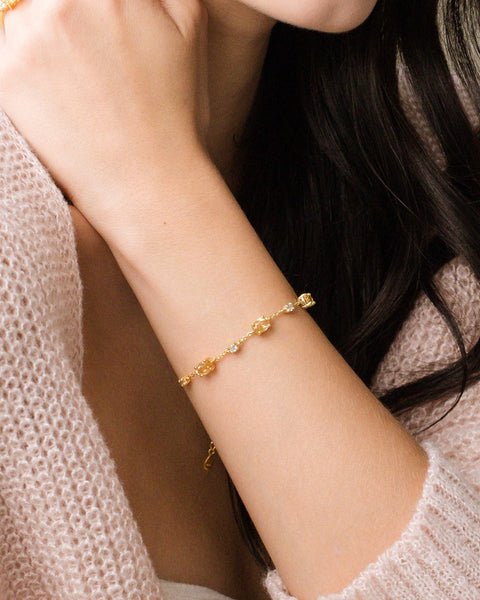 Citrin-Armband aus 18-karätigem Gold Vermeil