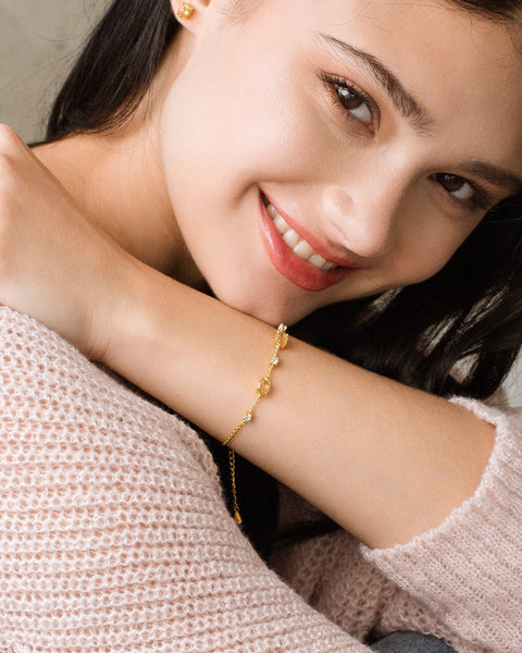 Citrin-Armband aus 18-karätigem Gold Vermeil