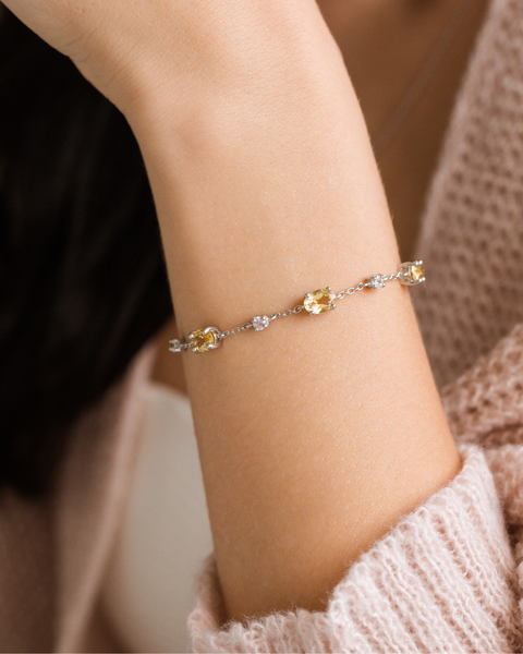 Citrin-Armband aus Sterlingsilber