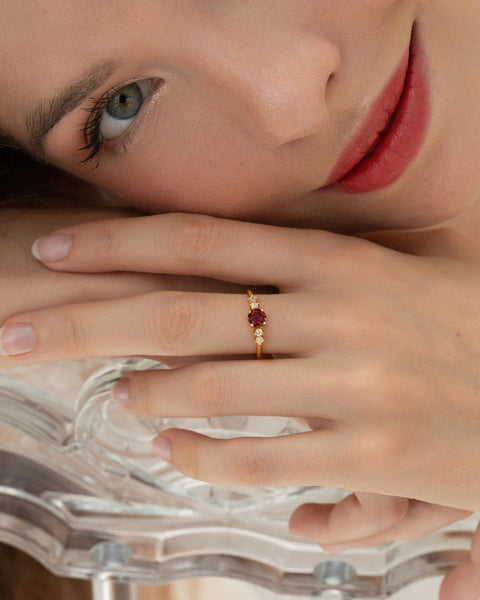 Coffret cadeau de bijoux Garnet Everyday en vermeil or 18 carats