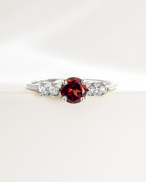 Coffret cadeau de bijoux de tous les jours en argent sterling Grenat