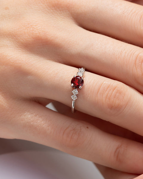 Coffret cadeau de bijoux de tous les jours en argent sterling Grenat