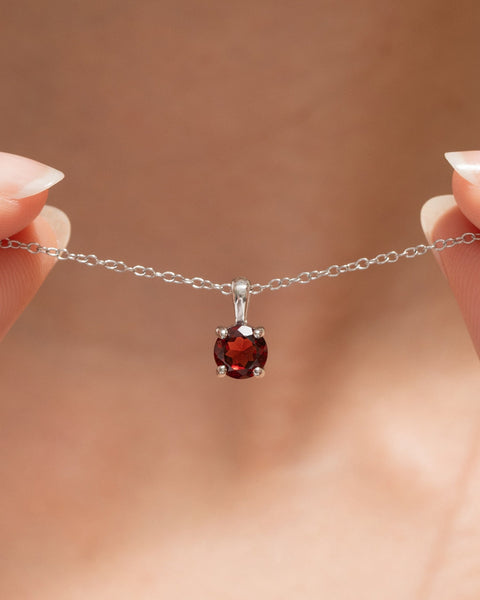 Coffret cadeau de bijoux de tous les jours en argent sterling Grenat