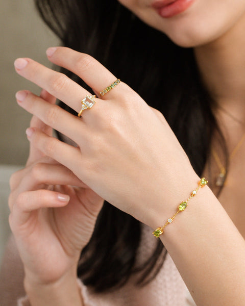 Bracelet en péridot et vermeil en or 18 carats