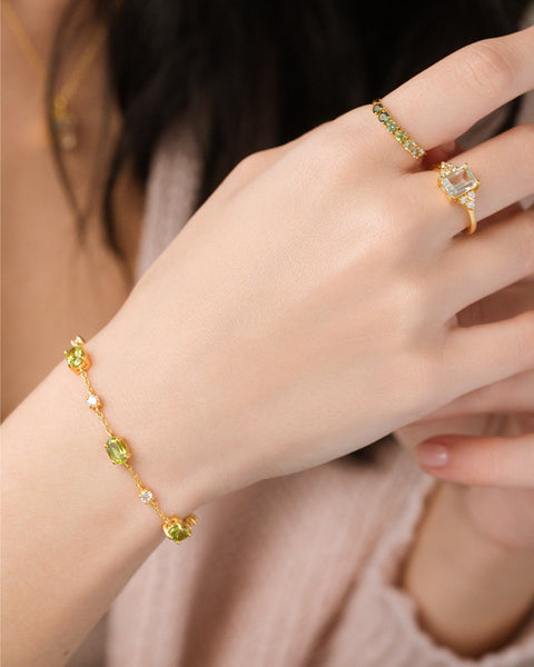 Bracelet en péridot et vermeil en or 18 carats