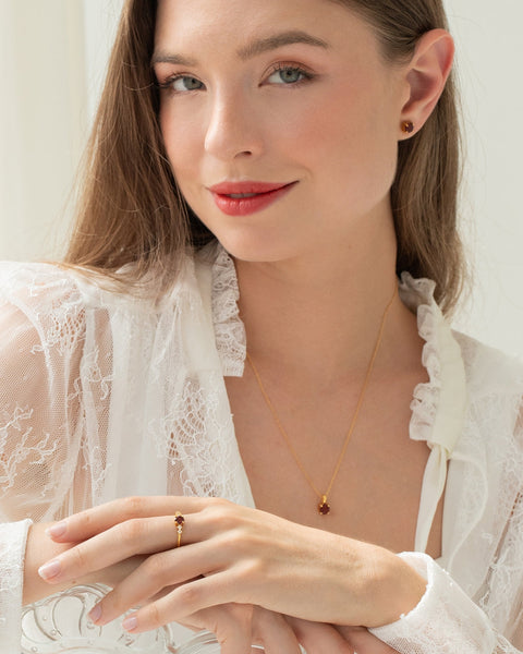 Coffret cadeau de bijoux Garnet Everyday en vermeil or 18 carats