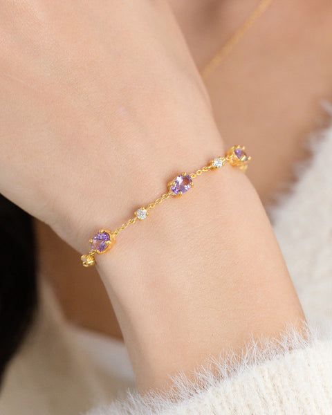 Essentielles Amethyst-Schmuckset in 18-karätigem Gold Vermeil