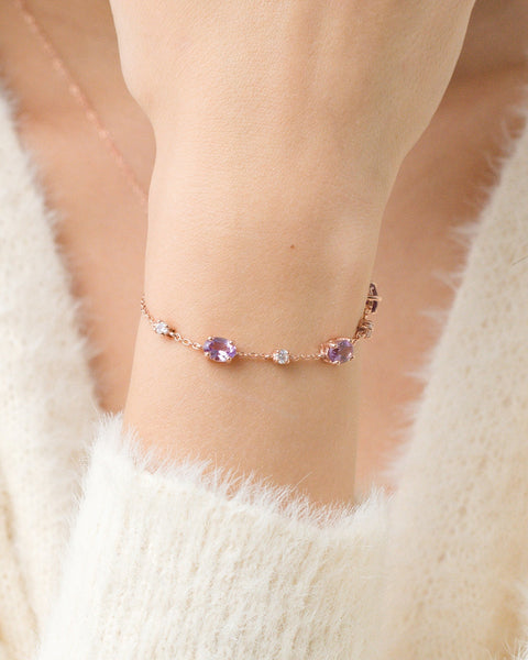 Mini-ensemble 2 - Ensemble de bijoux en améthyste et vermeil en or rose 18 carats