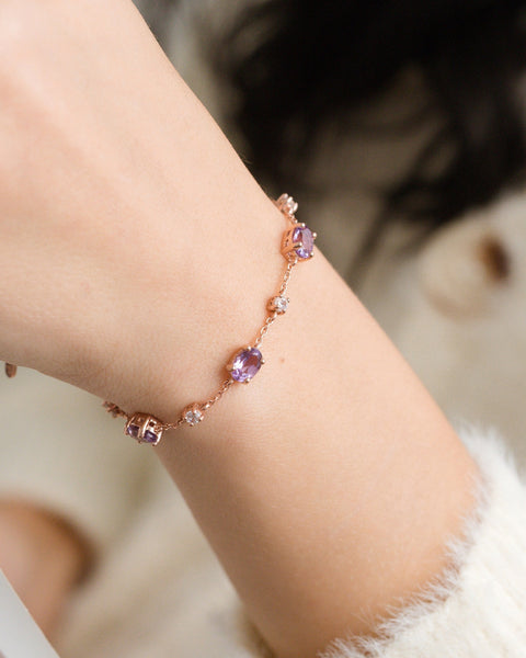 Mini-ensemble 2 - Ensemble de bijoux en améthyste et vermeil en or rose 18 carats