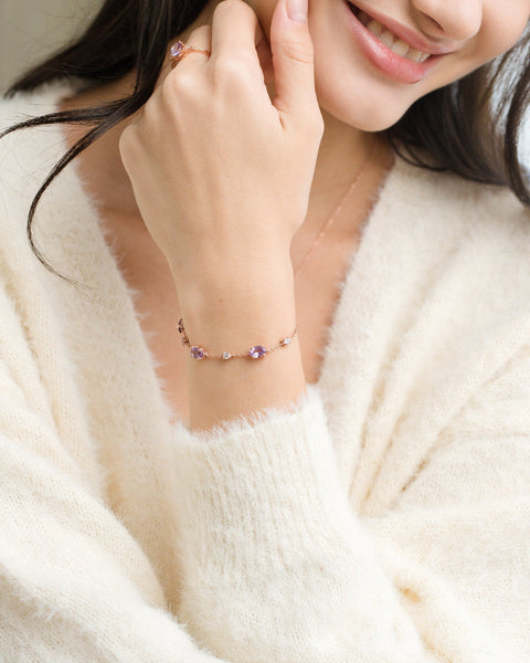 Mini-ensemble 2 - Ensemble de bijoux en améthyste et vermeil en or rose 18 carats