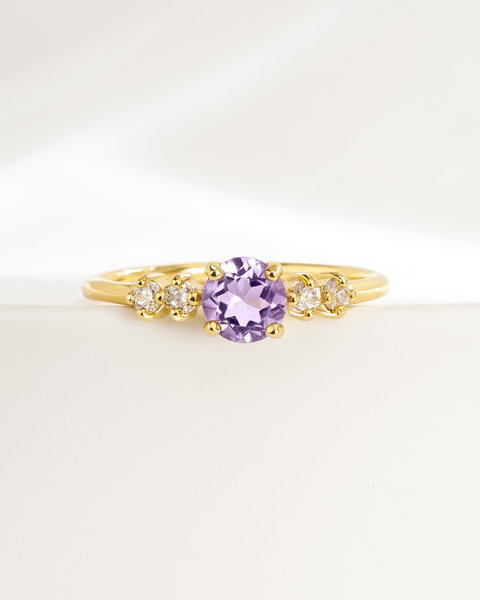 Lavendel-Amethyst-Schmuckset für jeden Tag in 18-karätigem Gold-Vermeil