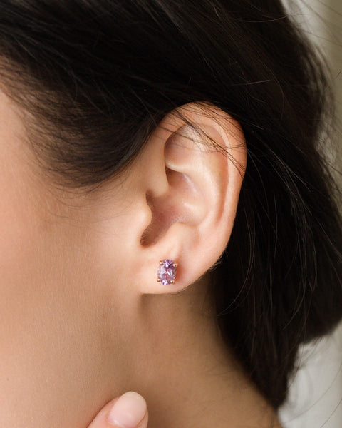 Mini-ensemble 2 - Ensemble de bijoux en améthyste et vermeil en or rose 18 carats