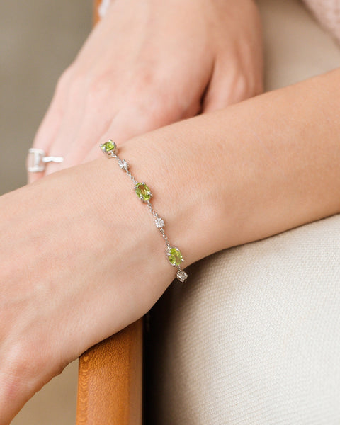 Peridot-Armband aus Sterlingsilber